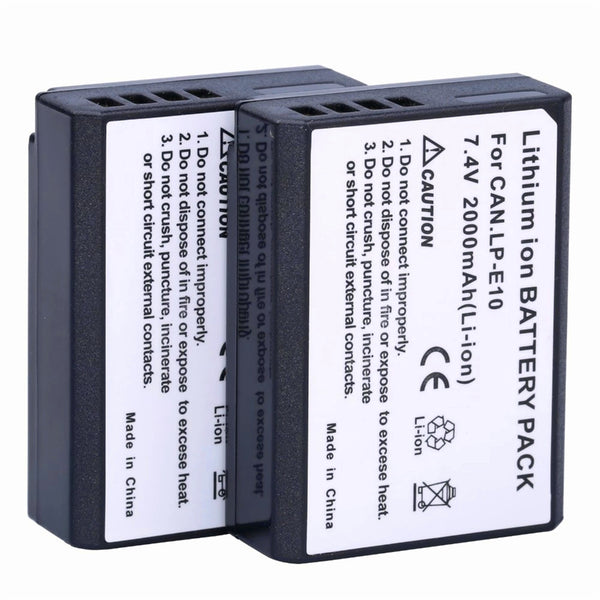 2PCS LP-E10 LP E10 LPE10 Kamera Akku für Canon EOS Rebel T3 T5 T6 Kiss X50 EOS 1300D
