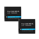 2PCS PowerShot a3000 ist a3100 a2200 Kamerabatterie NB 8L nb8L Batterie 1000mAh