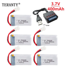 5pcs 3,7 V 400mAh 35C Lipo Batterie und Batterie ladegerät für X4 H107 H31 KY101 E33C E33 U816A V252 H6C RC Quadcopter Ersatzteil Drohne