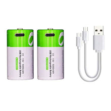 2er Pack Wiederaufladbarer USB C Lithium Ionen Akku, hohe Kapazität, 1,5 V, 5000 mWh, Typ C Port Kabel, konstanter