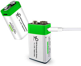 2 Stück Wiederaufladbarer USB 9 V Lithium Ionen Akku, hohe Kapazität, 650 mAh, wiederaufladbarer 9 V Akku, 1,5 H Schnellladung