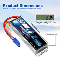 2 Packungen Zeee 4S Lipo Akku 14,8V 5200mah 60C RC Lipo Batterien mit EC5 Stecker Hubschrauber RC Boot RC Auto