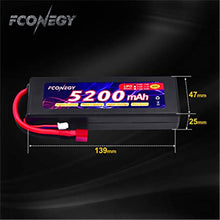 RC Akku 7.4V 5200mAh 2S 40C LiPo Batterie mit Deans T Stecker Modellbau Akkupack für RC Auto Boot Truck