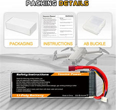 2 Packungen 11,1 V Lipo Batterie 5200 mAh, 3 S Lipo Batterie 50C mit Deans T Stecker für RC Auto / LKW, Boot, Drone, Buggy, Truggy