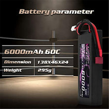 Akku 6000 mAh Lipo Batterie 7,4V 60C 2S mit Female T-Stecker Batterie Ersatzakku für RC Auto Flugzeug Helikopter