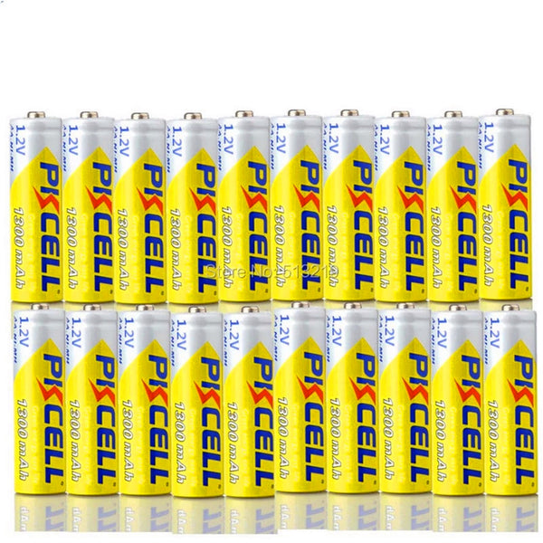 20 stücke AA 1300mAh batterie 1,2 V aa Akku 2A NI-MH batterien mehr als 1000 kreis Für mp3 Digital Kamera