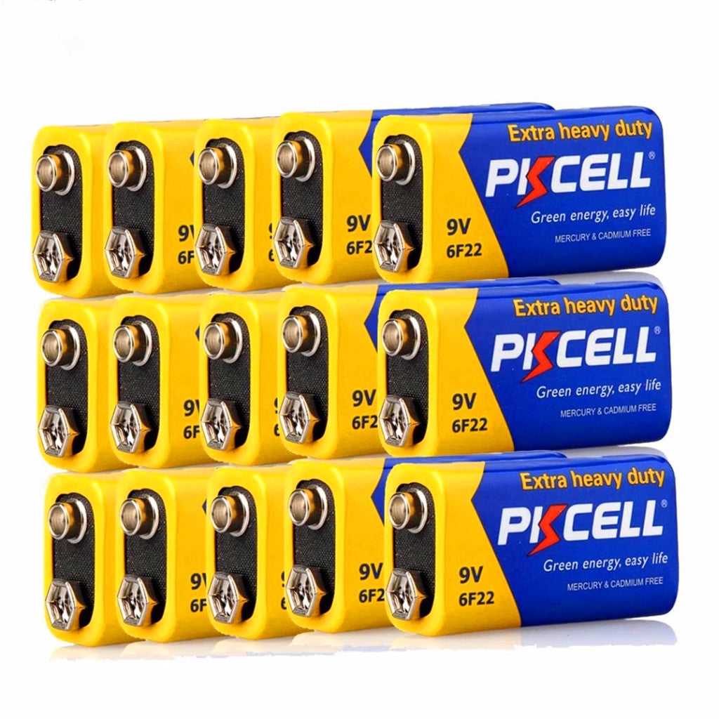 15 x 9V thermometer Batterie 6f22 mn1604 6lr61 240min Carbon-Zink Super Heavy-Duty batterien einzel Zeit Verwenden Dauer