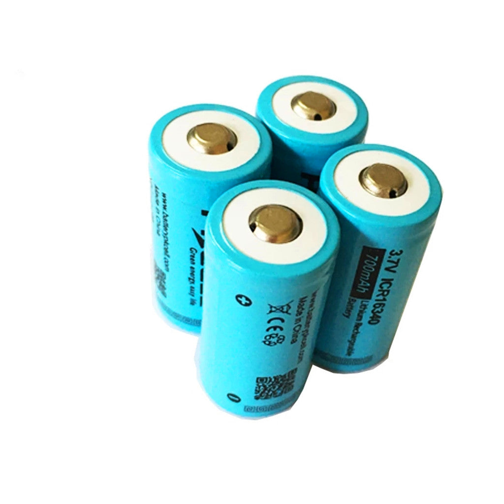 4PCS 16340 cr123a Batterie 3,7 v li ion akkus icr16340 700mah batterie Für LED Taschenlampe