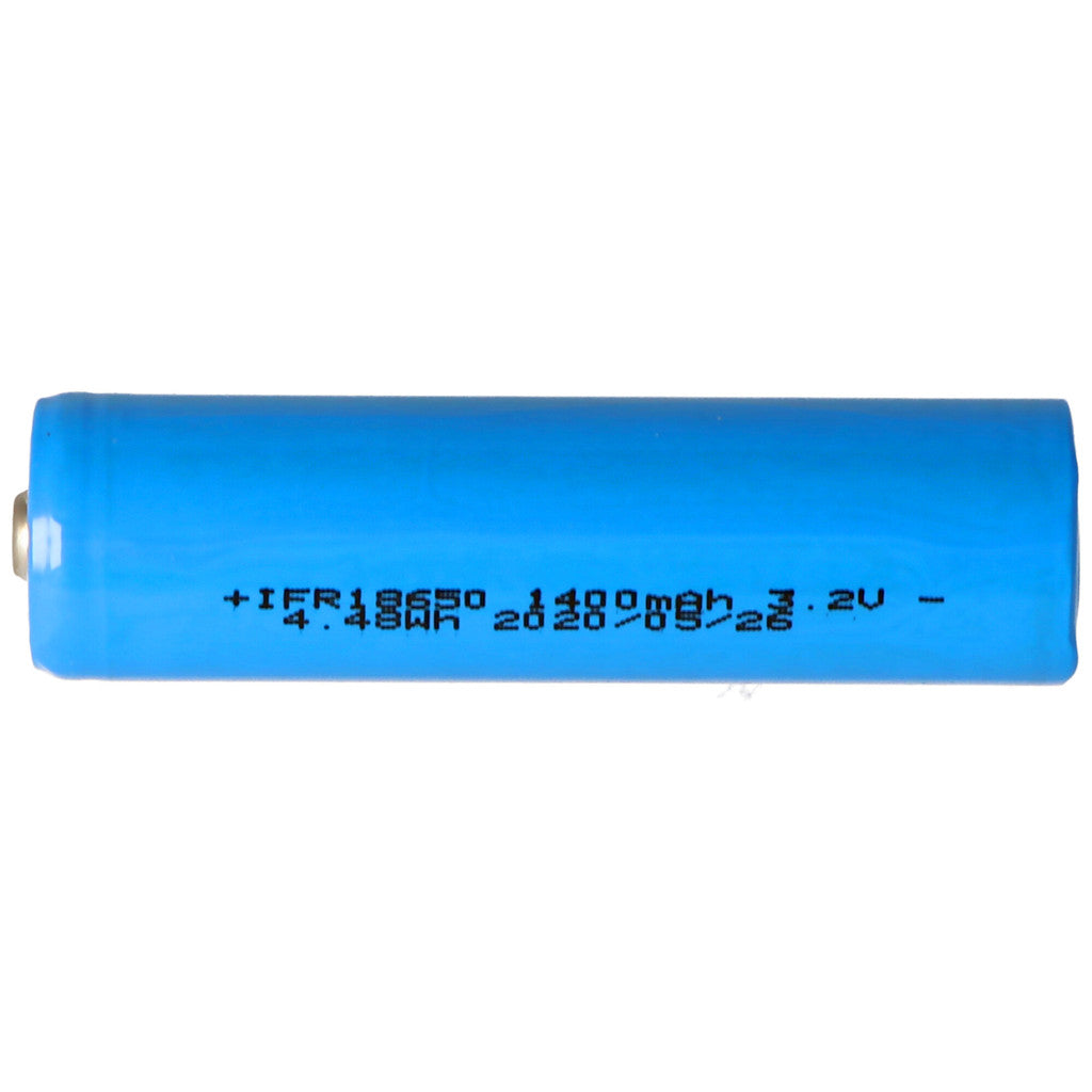 3,2 Volt Solar Akku Lithium 18650 IFR LiFePo4 Akku Abmessungen ca. 66,1x18mm mit Kopf ungeschützt, 1400-1500mAh,