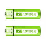 2pcs 1,5V 1800mWh USB AA wiederaufladbarer Lithium-Ionen-Akku für ferngesteuertes Maus-Lüfter-Elektrospielzeug