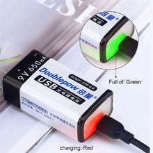 USB wiederaufladbarer 9v 650mAh Lithium-Ionen-Akku 6F2 2 Lithium-Ionen-Akku für Spielzeug-Fernbedienung KTV-Multimeter-Mikrofon