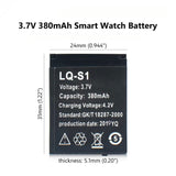 2pcs LQ S1 3.7V 380mAh Li-Ion Polymer Smartwatch Akku, passend für w8 dz09 qw09 a1 v8 x6 hlx s1