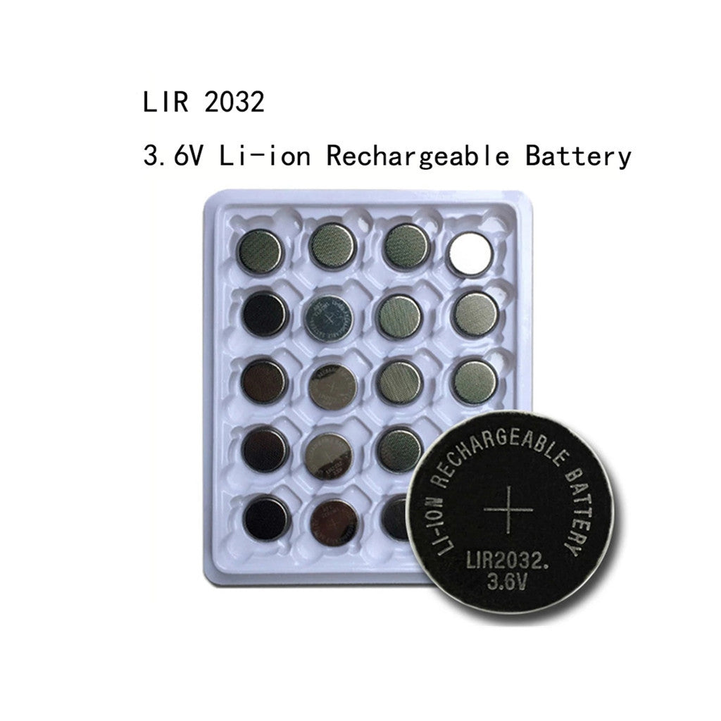 20 STÜCKE LIR2032 3,6 V Knopfbatterie Lithium-Lithium-Ionen LIR 2032 Batterie und 500 Mal wiederverwendet