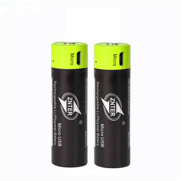 2 ultraeffiziente 18650 3,7 V 1500 mAh Micro USB wiederaufladbare Lithium-Polymer-Batterien für Fernbedienungssenderteile