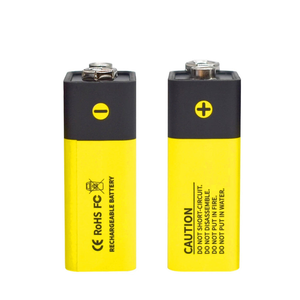 9V USB Akku Lithium 6f22 9V Lithium Ionen Akku für Multimeter, Rauchmelder, Metalldetektor und andere Batterien
