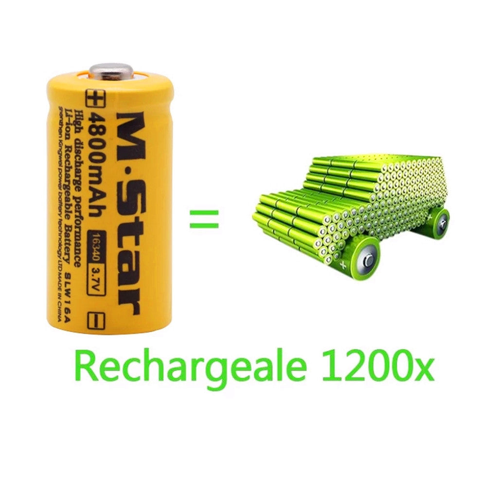 4 x 4800mAh 3,7V Lithium Ionen 16340 Batterie cr123A Batterie für LED Taschenlampe