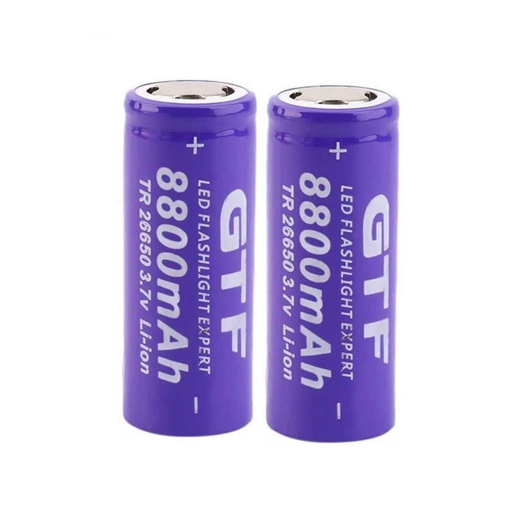 2 Stück 26650 Batterie 3,7 V 8800 mAh Lithium Ionen Akku, verwendet für Taschenlampe Lithium Ionen Akku