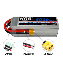 22.2V 5000mAh XT60 RC Lithium Polymer Akku Align 7.2 Yak 54 ferngesteuerte vierachsige Hubschrauberdrohne 50C 100C 6S