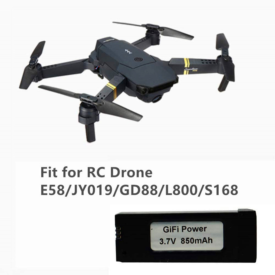 2PCS 3,7 V 850 mAh LiPo-Akku für jeden E58 JY019 GD88 L800 S168 RC Quadcopter-Drohnenakku