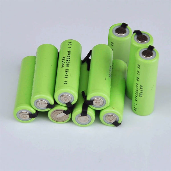 10 Stück Ni MH 1,2V AA Akkus 2500mAh Ni MH Akkus mit Lötfahnen