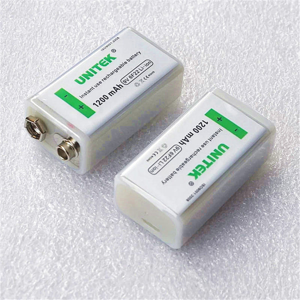 2 STÜCKE USB 9 V Lithium Ionen Akku 1200 mAh 6F22 Lithium Batterie Mikrofon Gitarre EQ Rauchmelder Multimeter Hubschrauber