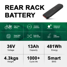 Original Phylion Akku Elektrofahrrad Heckrahmen Akku 36V 13Ah Lithium Akku passend für Elektrofahrrad Joycube zauberstab es xh370 13J