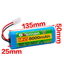 7.2V 3800mAh NiMH Akku für RC-Spielzeug mit Tamiya Entladestecker für RC-Rennwagen, Boote und Flugzeuge