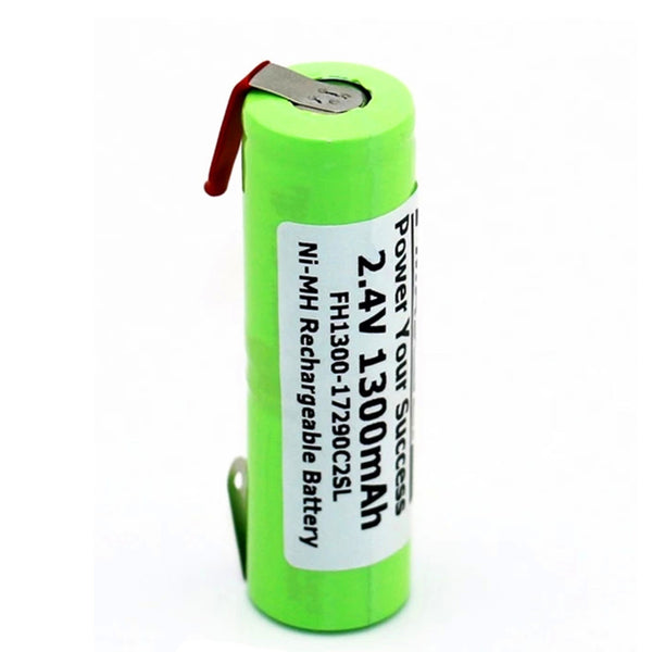 Ni-mh 2,4 V 1300mAh Akku w/Tabs für Zahnbürste Braun Oral-B Rasiermesser 17290C2SL 17x56mm