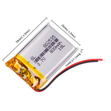 3,7 V Lithiumbatterie 800 MAH Polymerbatterie 802535 Bluetooth DVR-Player, der Rekorder fährt