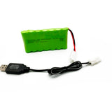 8,4V 2400mAh RC Akku, wiederaufladbarer NI-MH AA Akkupack mit USB Ladekabel und KET 2P Stecker, für ferngesteuertes