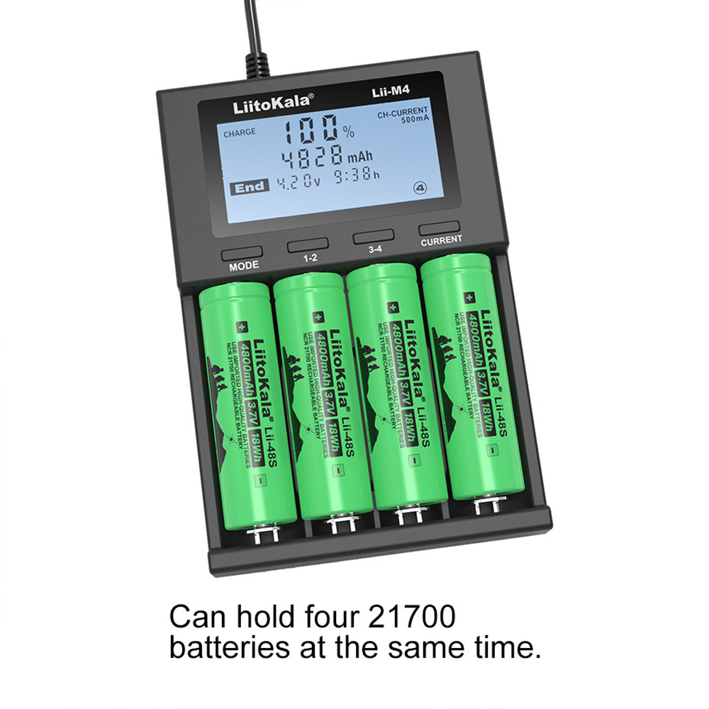Batterieladegerät AA AAA Batterieladegerät mit LCD Display USB Ladeanschluss und Laden, Entladen, Testen, Wartungsmodus