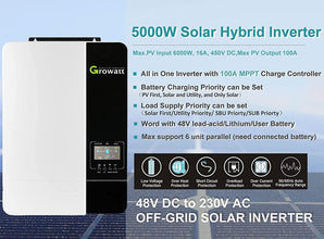 Growatt Solar Off-Grid Energy Storage 240Vac Wechselrichter Lieferant 5kw Wechselrichter 5000es