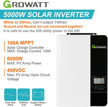 Growatt Solar Off-Grid Energy Storage 240Vac Wechselrichter Lieferant 5kw Wechselrichter 5000es